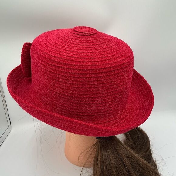 Preston & York red Elegant Hat with a bow - Picture 3 of 7